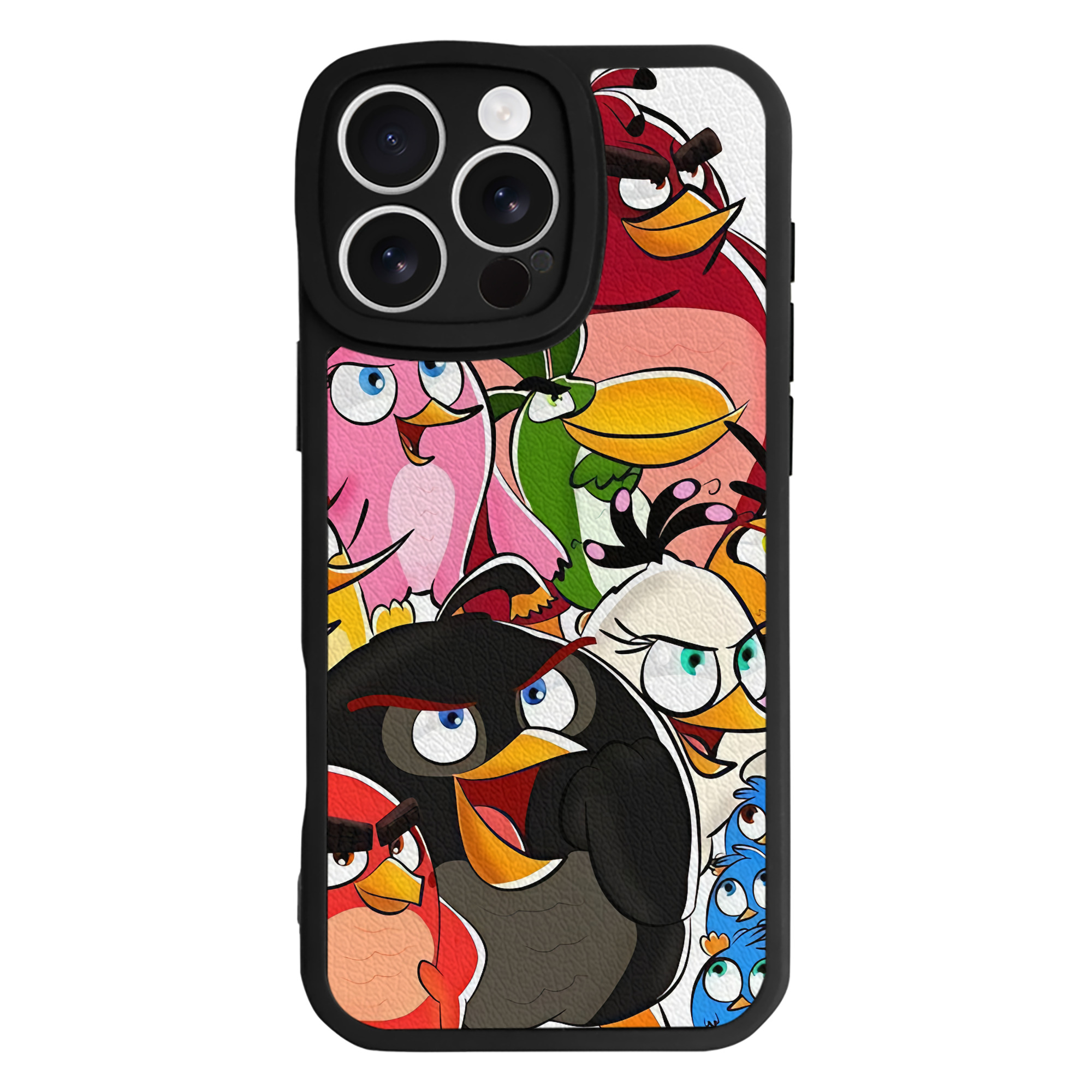 （画像用） Angry Birds アングリーバード 【iPhone 16シリーズ対応】シリコンスマホケース（レザー調） 材質：シリコン
